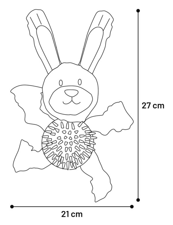 SPEELGOED GOMMY KONIJN MET BAL GRIJS - Afbeelding 3