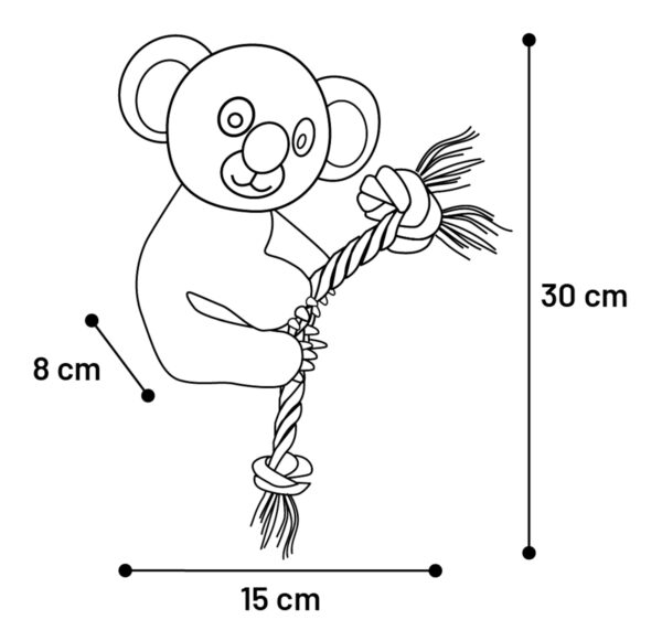 SPEELGOED HANGTA KOALA MET TOUW GRIJS - Afbeelding 3