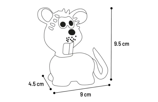 SPEELGOED HUVA Rat & Muis & Leeuw & Olifant MEERDERE KLEUREN - Afbeelding 2