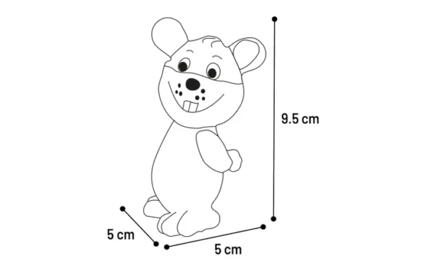 SPEELGOED HUVA Rat & Muis & Leeuw & Olifant MEERDERE KLEUREN - Afbeelding 3