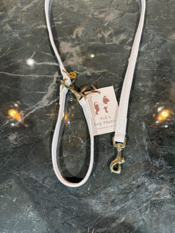 Korte Lijn  White Leather Gold - Afbeelding 2