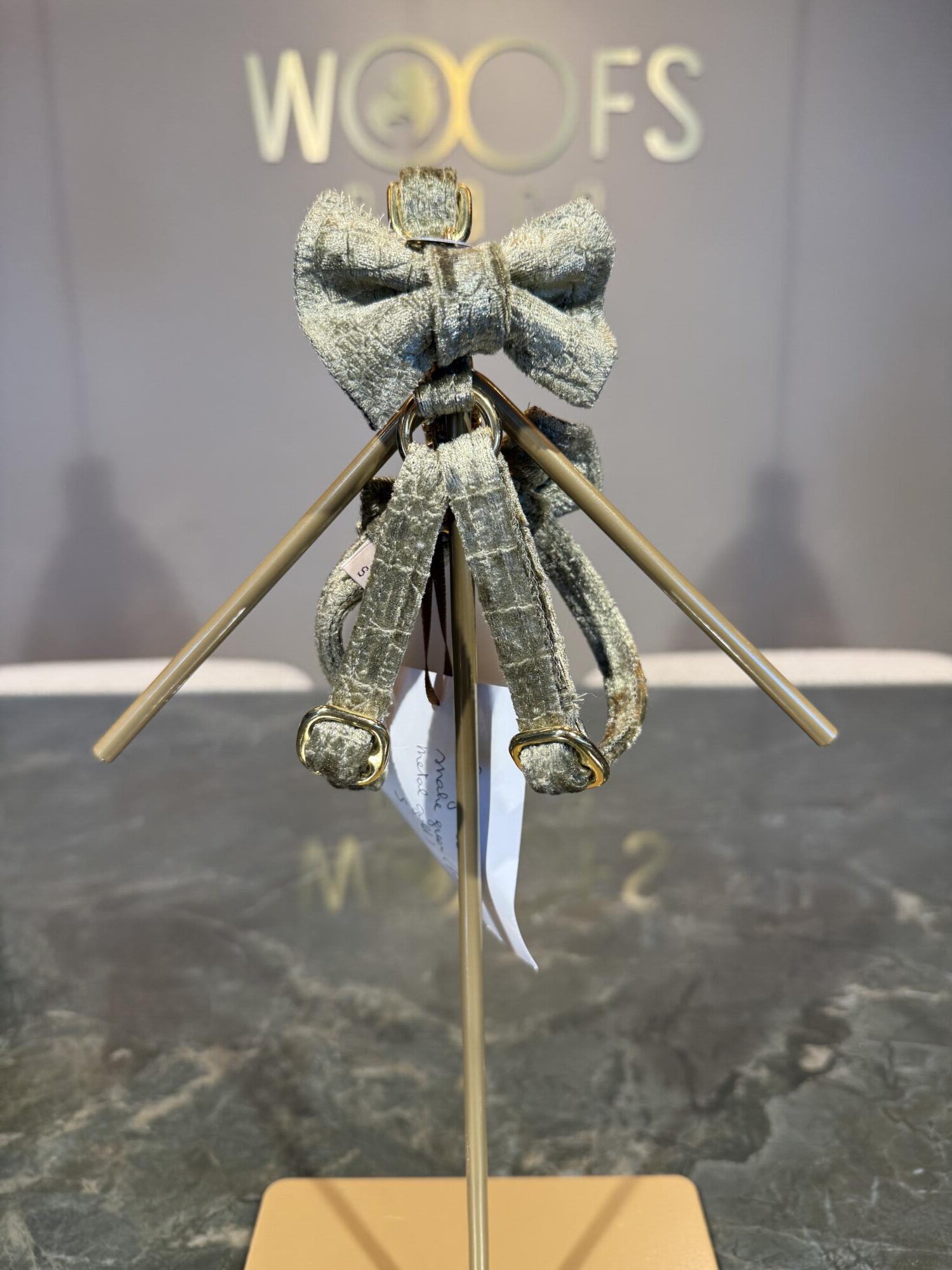 Fifi - Lilly Clear Snake Green Harness with Full Gold Metal