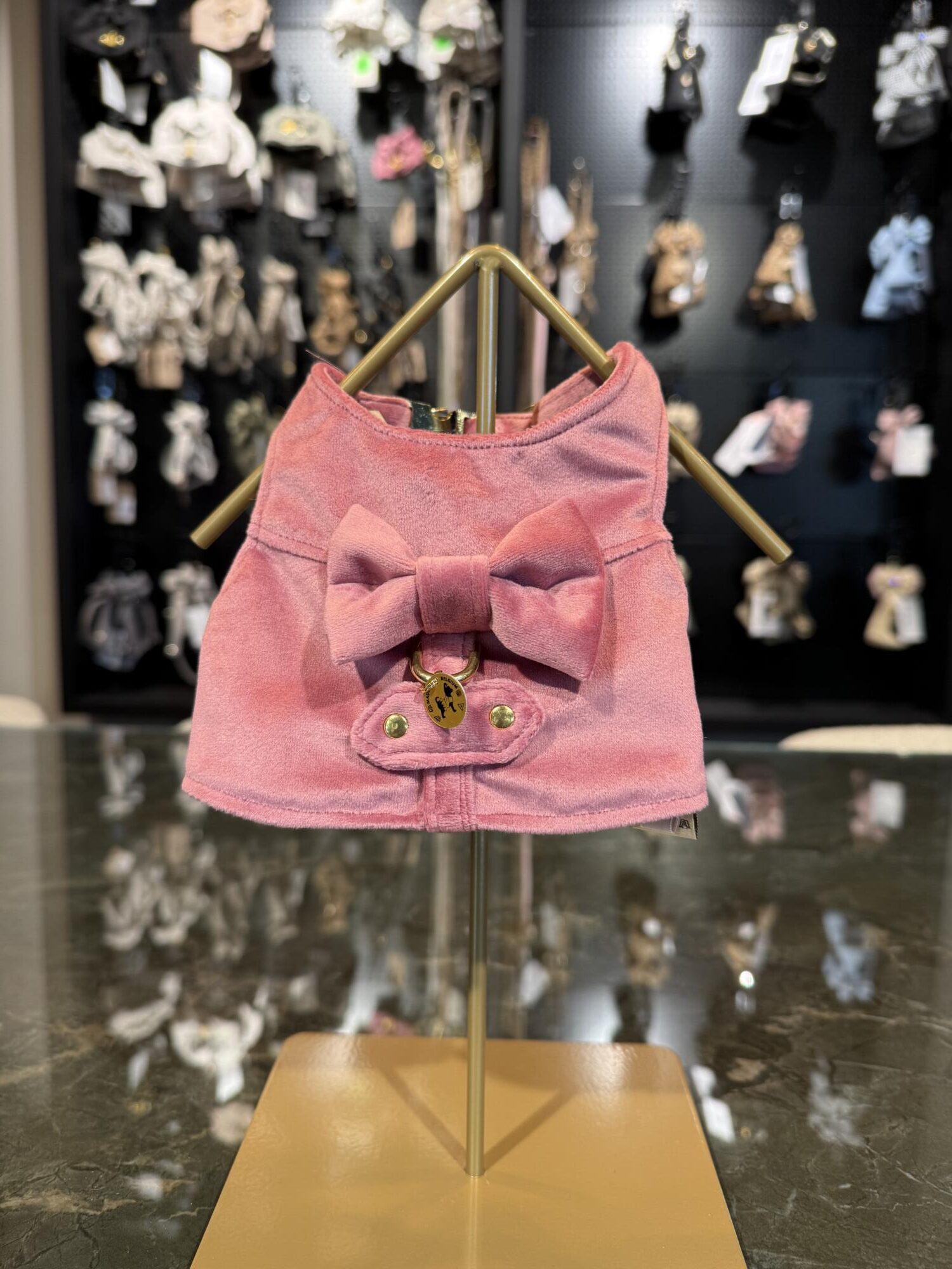 Noya Bow Soft Pink + Gold Harnas