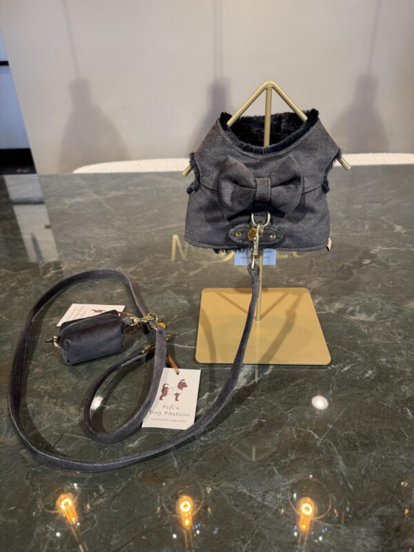 Fifi's Dog Fashion - Noya Harness Velvet Black gold - Image 5
