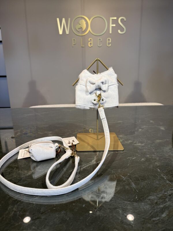 Fifi's Dog Fashion - Noya Harness Velvet Ecru gold - Image 3