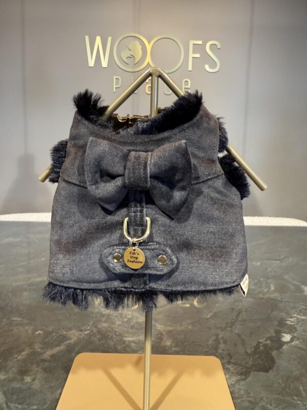 Fifi's Dog Fashion - Noya Harness Velvet Black gold - Image 2