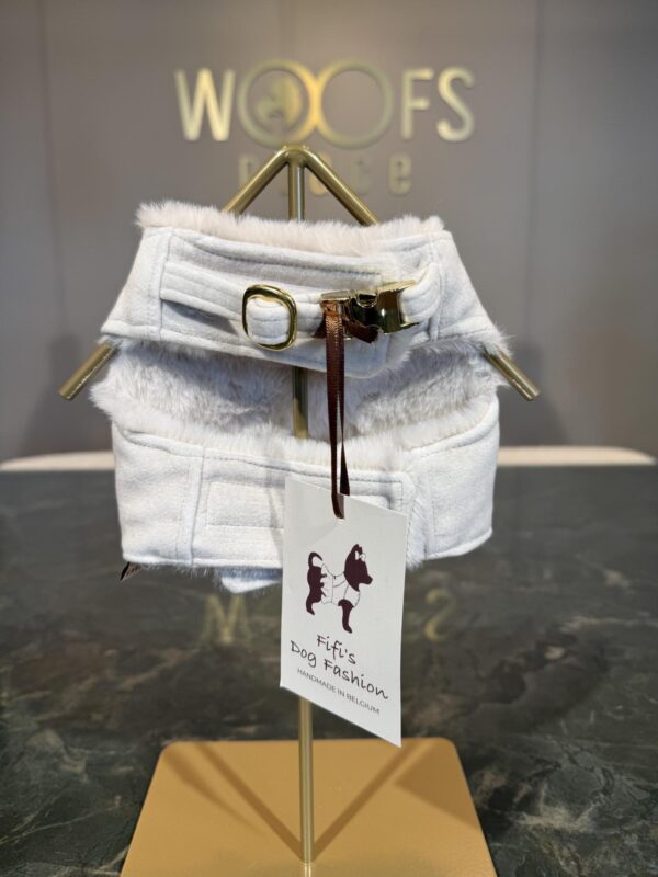 Fifi's Dog Fashion - Noya Harness Velvet Ecru gold - Image 5